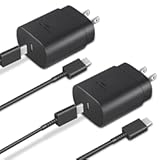 Type C Charger&comma; 2-Pack 25W Type C Fast Charging Block with 6ft USB C Charger Cable Compatible with Galaxy S25 S24 S23 S22 S21&plus;&sol;Phone 17&sol;16&sol;16 Pro Max&sol;15&sol;15 Pro Max&sol;15 Plus-Black