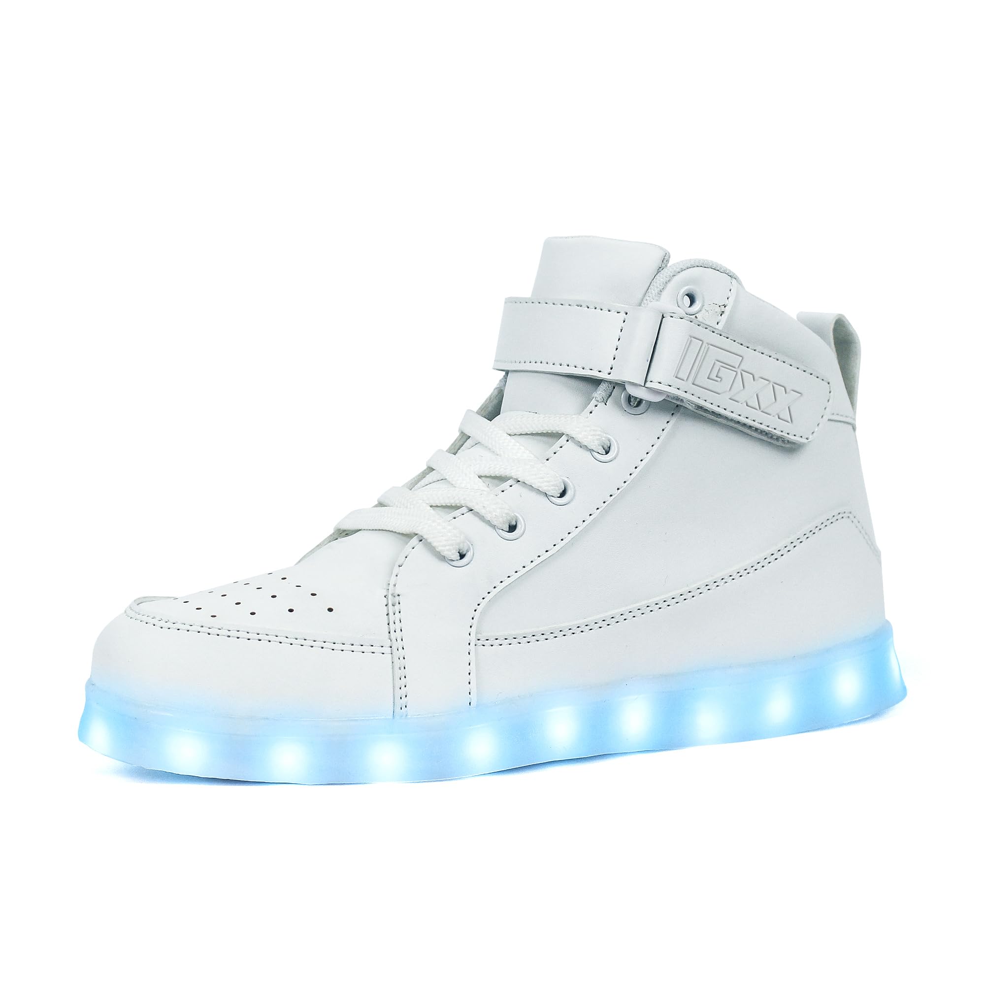 IGxx LED Light Up Shoes for Men USB Recharging High Top LED Sneakers Women Kids