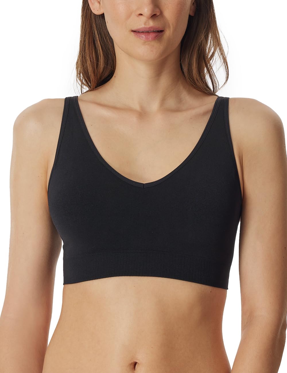 Schiesser Damen Soft Bh mit Herausnehmbaren Pads – Schwarz, XXL
