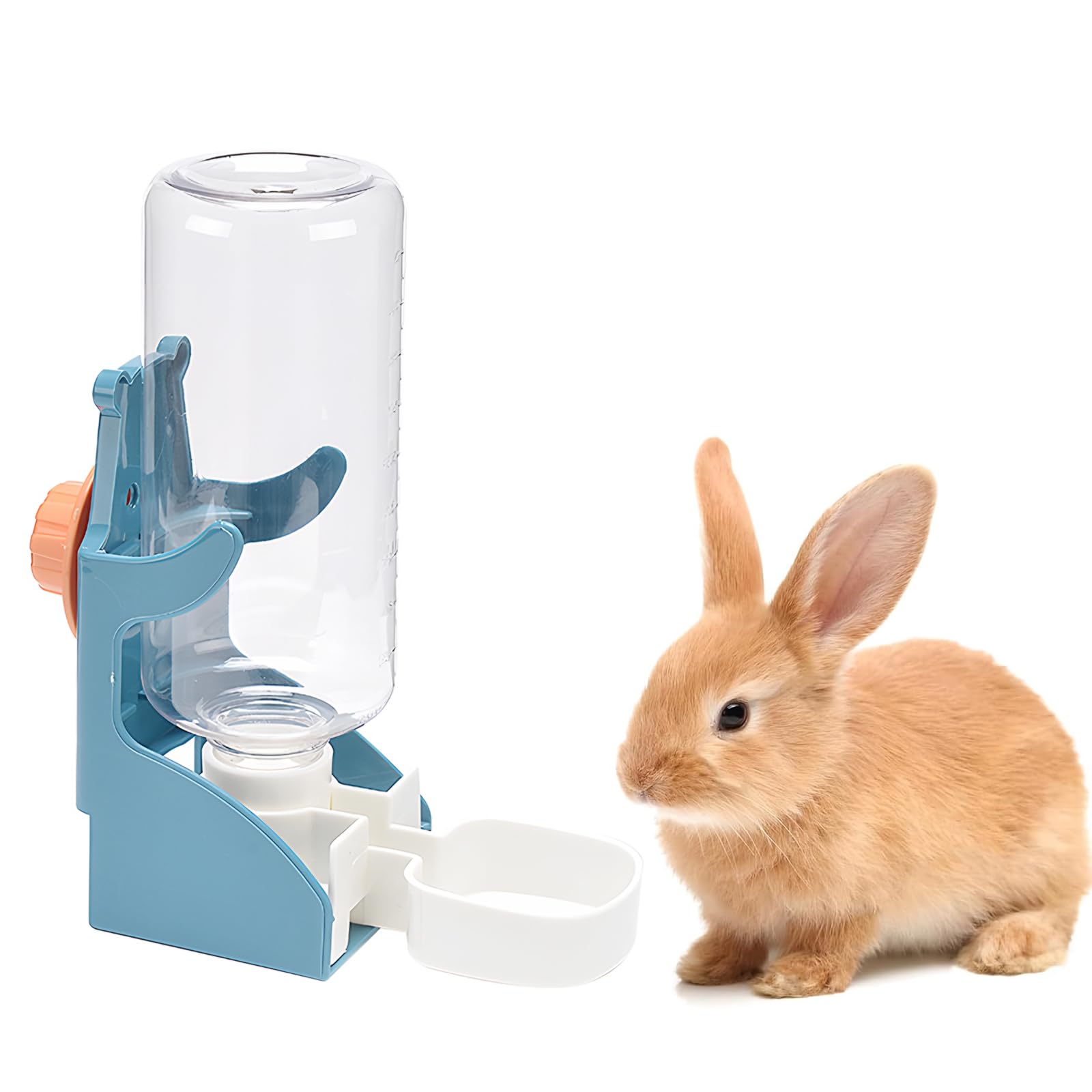 Automatic Water Dispenser for Rabbits, 500 ml Hanging Pet Drinker Ideal for Rabbits, Hamsters, Chinchillas, Squirrels, Ferrets, Small Animals (Blue)
