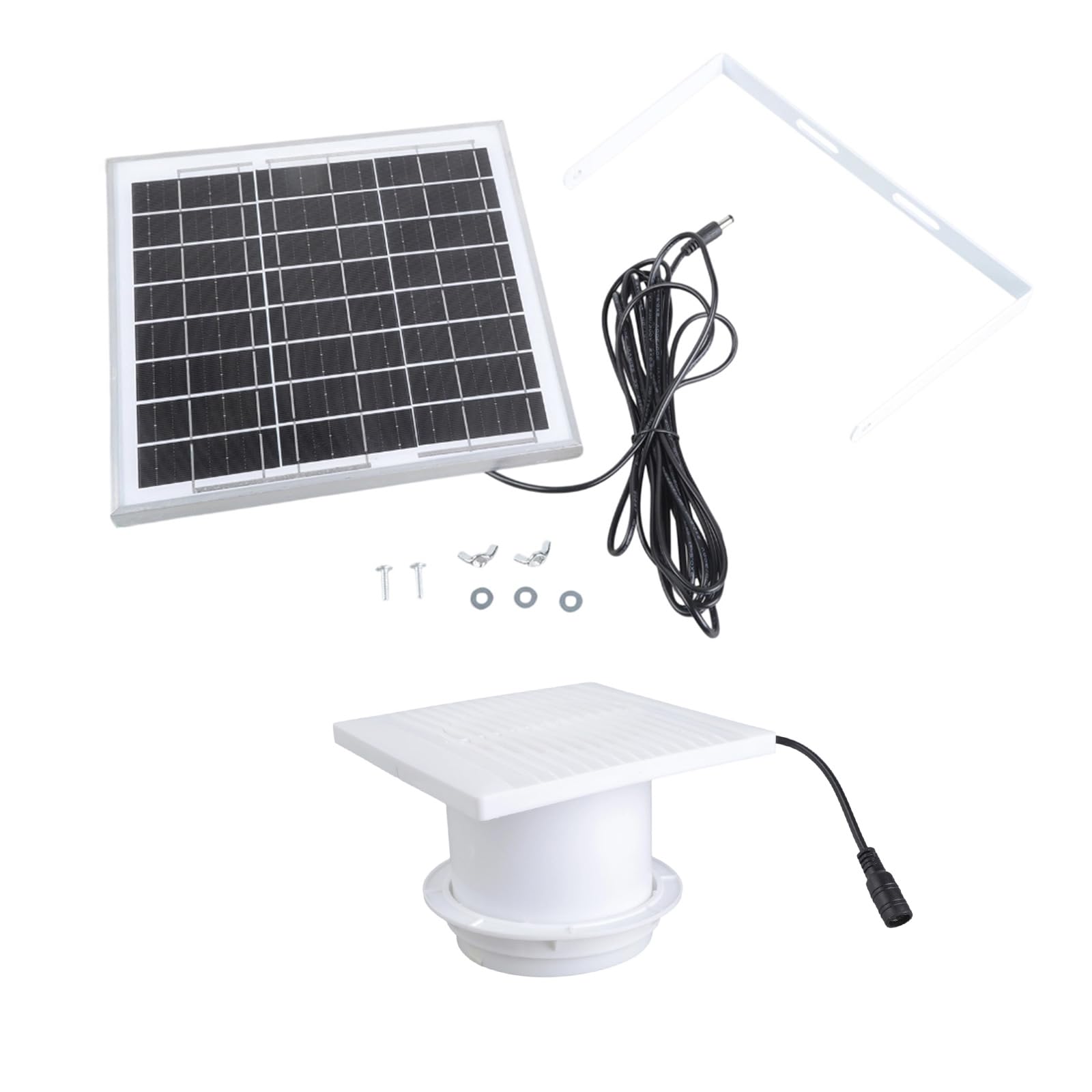 Kieteiik White 4 Inch Exhaust Fan With 8W Panel For Greenhouse Bathroom Kitchen Ventilation Solar Shed Ventilation Fan