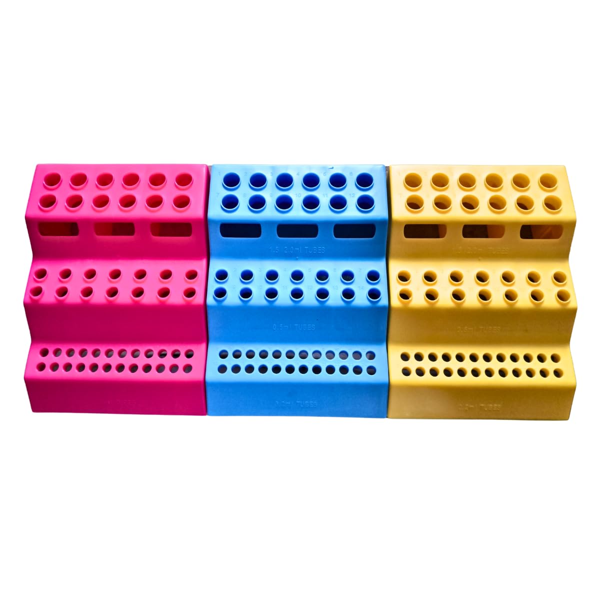 AANIJ® Micro Tube Rack 3 Step Interlocking for 0.2 ml, 0.5 ml, 1.5 ml and 2 ml MCTs Pack of 3 Autoclavable PP Multi-Level Rack for Molecular Biology, Biotech, Pathology & Laboratory Use-image-22
