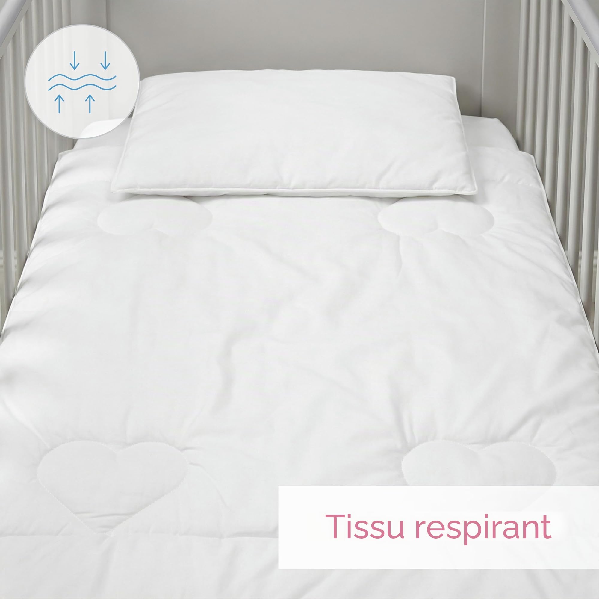 Baby Comfort Parure de lit Couette et Oreiller 150x120 cm pour lit Junior Enfant (12 Mois+)