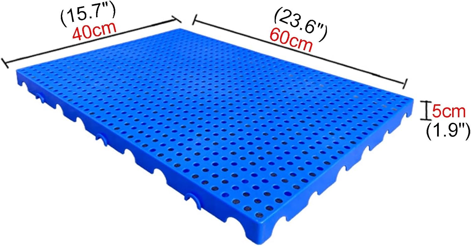 Multi-Purpose Water Proof Matting Plastic Pallets Grid Reinforced Bottom Interlocking Design Nestable Storage Platforms for Warehouses Storerooms Outdoor Use(60x40x5cm/23.6x15.7x1.9)