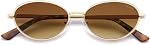 SOJOS Trendy Oval Cat Eye Polarized Sunglasses for Women Men, Chic 80s 90s Retro Fashion Sunnies SJ1279