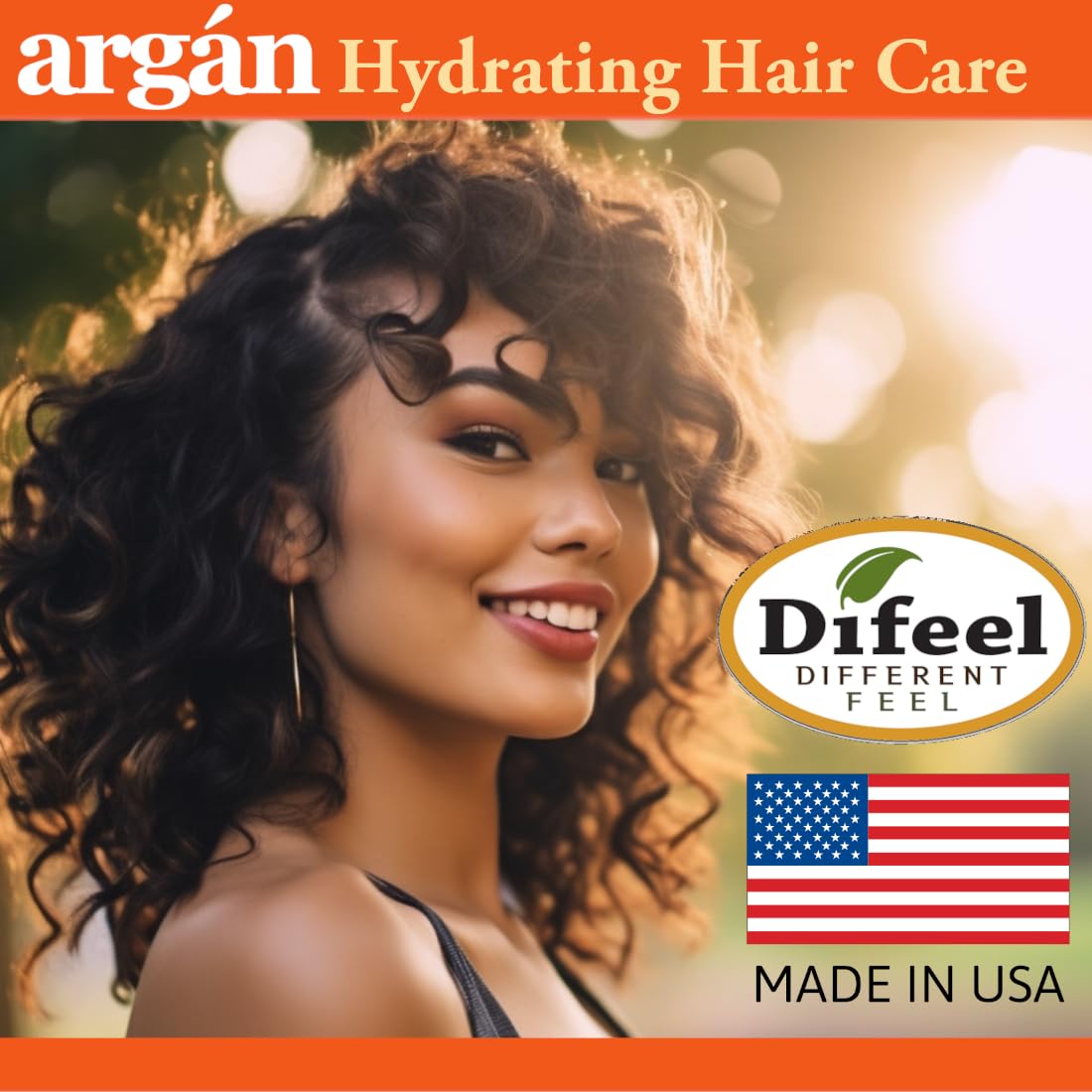 Difeel Shampoo idratante di argan, 350 ml, shampoo all'olio di argan, shampoo per capelli naturale senza solfati