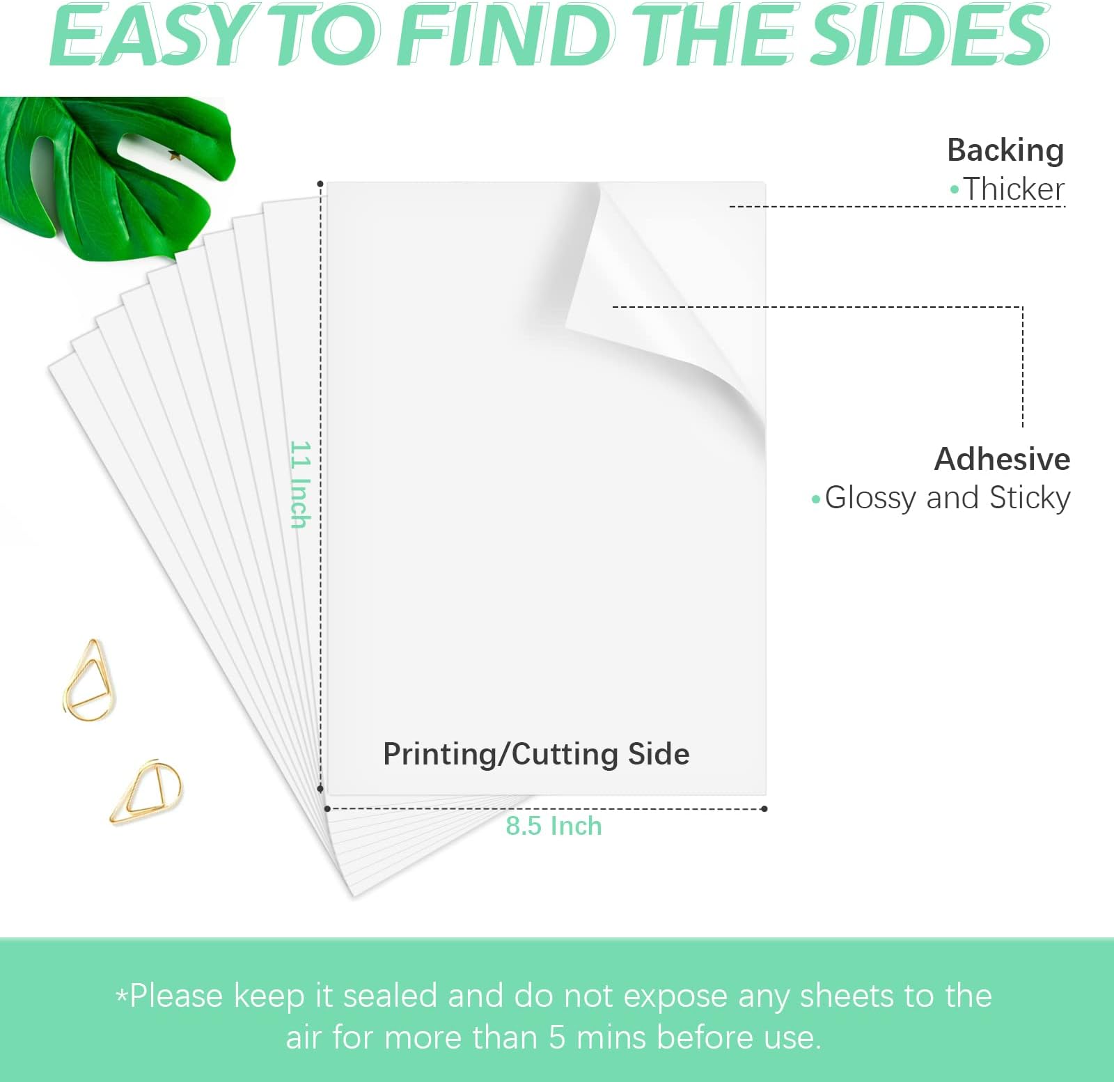 HTVRONT Printable Vinyl for Inkjet Printer & Laser Printer - 10 Sheets Matte White Printable Vinyl Sticker Paper Vivid Color Dries Quickly, 8.5"x11" Tear Resistant