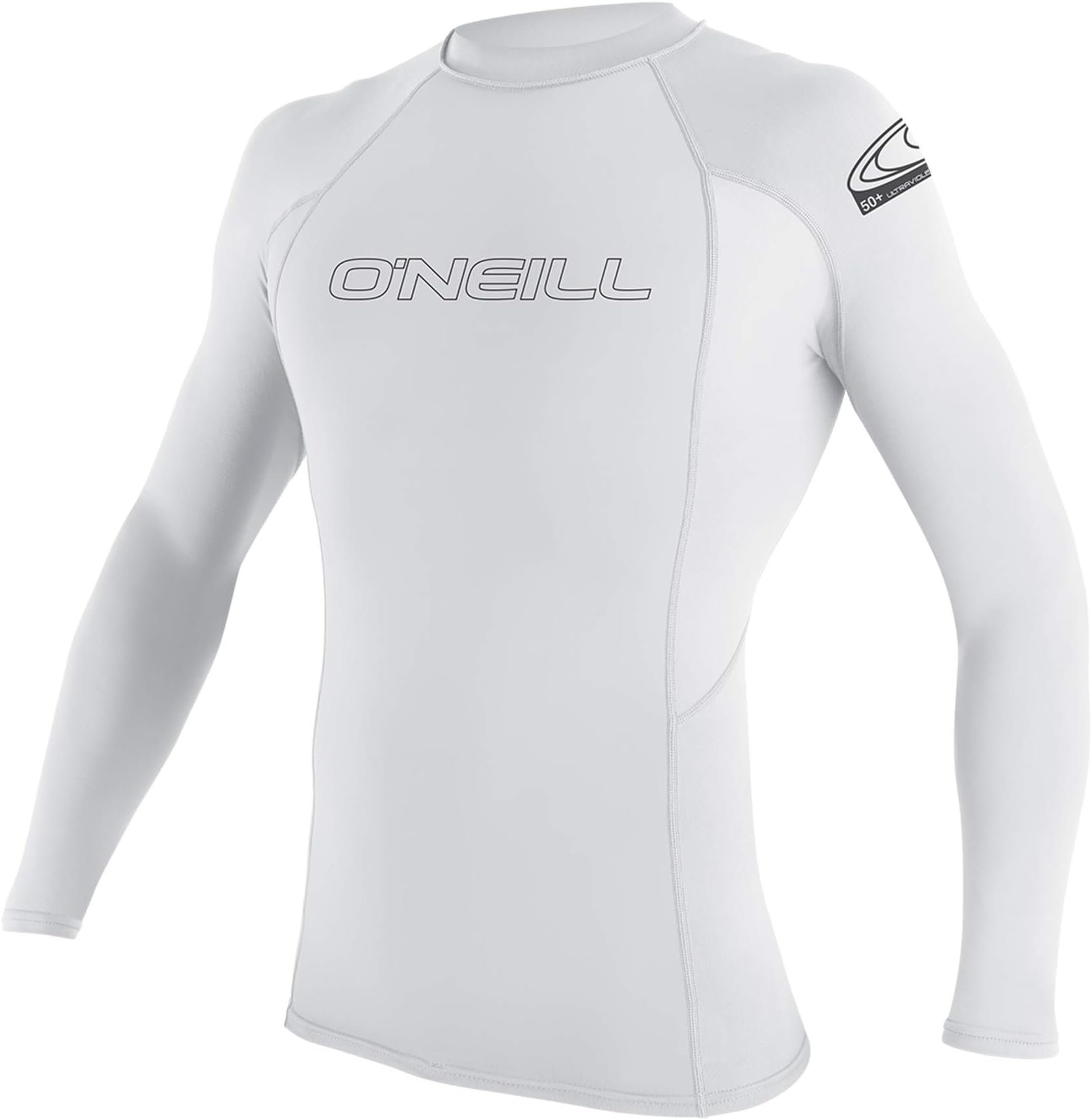 O'Neill Youth Basic Skins UPF 50+ Short Sleeve Rash Guard, White, 6