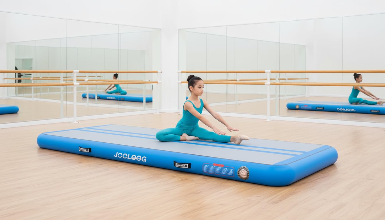 Aufblasbare Gymnastikmatte 2-8m Turnmatte, 10/20cm Dicke Air Matte mit Pumpe, Tumbling Matten für Yoga, Fitness, Zuhause & Garten