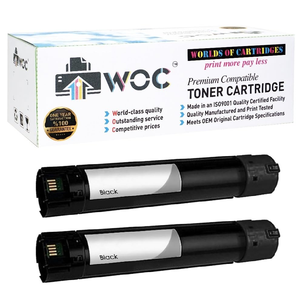 WOC Compatible Toner Cartridge Replacement for Xerox 106R03737 / 106R03741 (Jumbo: 47% Higher Yield) (2-Pack: 2X Black) for Use in VersaLink C7020 /