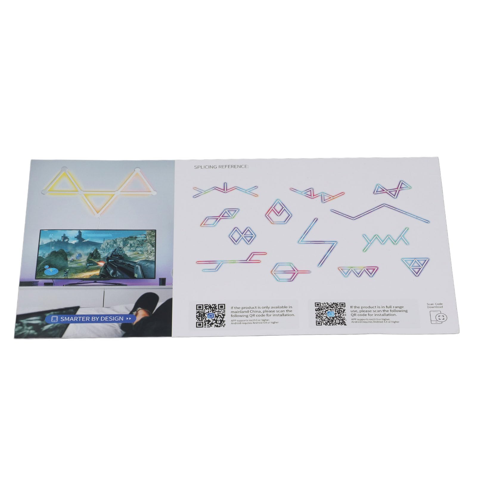 FTVOGUE Barras de Luz de Pared RGB, Barras de Luz de Pared LED RGB ABS con Control de Aplicación y Botón, Diseño de Empalme Geométrico para Sala de Juegos, Dormitorio, Decoración de, Usuarios de Vida