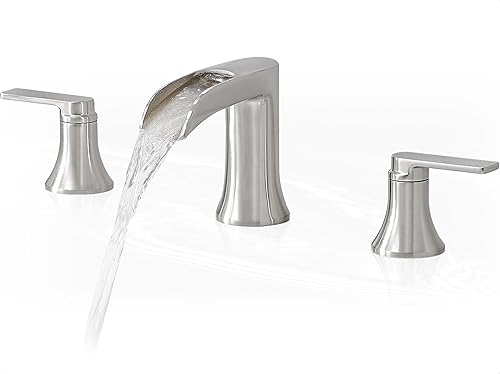 Miniatura 7 de Grifo cascada de latón para lavabo de baño de 3 agujeros, grifo de bronce aceitado para fregadero de baño, 2 asas, grifo de tocador generalizado de