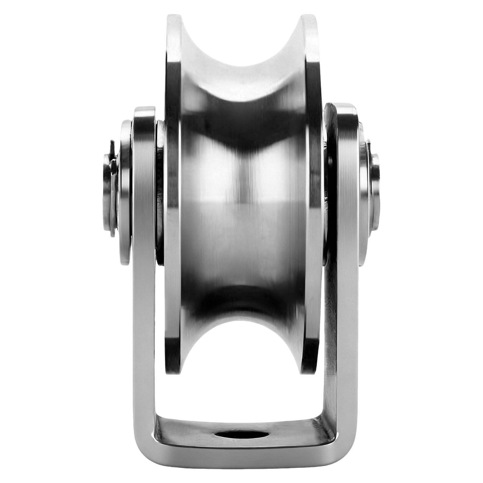 Puleggia con Scanalatura a U, 68 Mm Acciaio 201, Piastra Cuscinetto Duplex Gravosi, Rullo Cancello per Spostamento Materiali