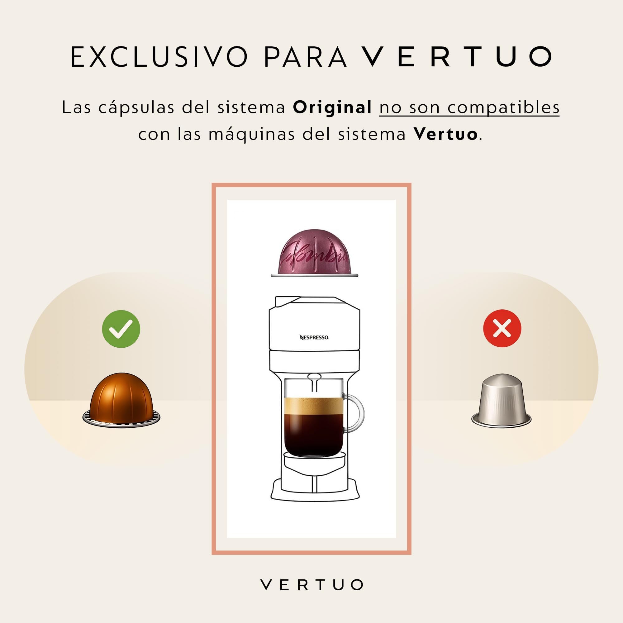 Nespresso Vertuo Plus Máquina de Café y Espresso, Cafetera Automática de Cápsulas con Sistema de Preparación con un Solo Toque, ENV150.R, Plástico, 1.1 l, Rojo