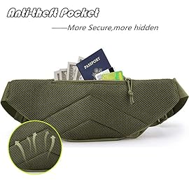 Vdones Tactical Fanny Pack Gun Holster Concealed Carry Pistol Military Tactical Waist Bag Waterproof Molle EDC Pouch with USA Flag Patch (Green)