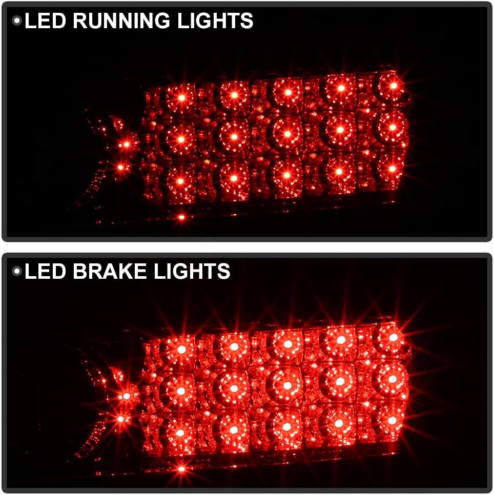 ACANII - For 2006-2011 Honda Civic Coupe 2 Door Red Clear LED Tail Lights Brake Lamps Set Replacement Driver & Passenger