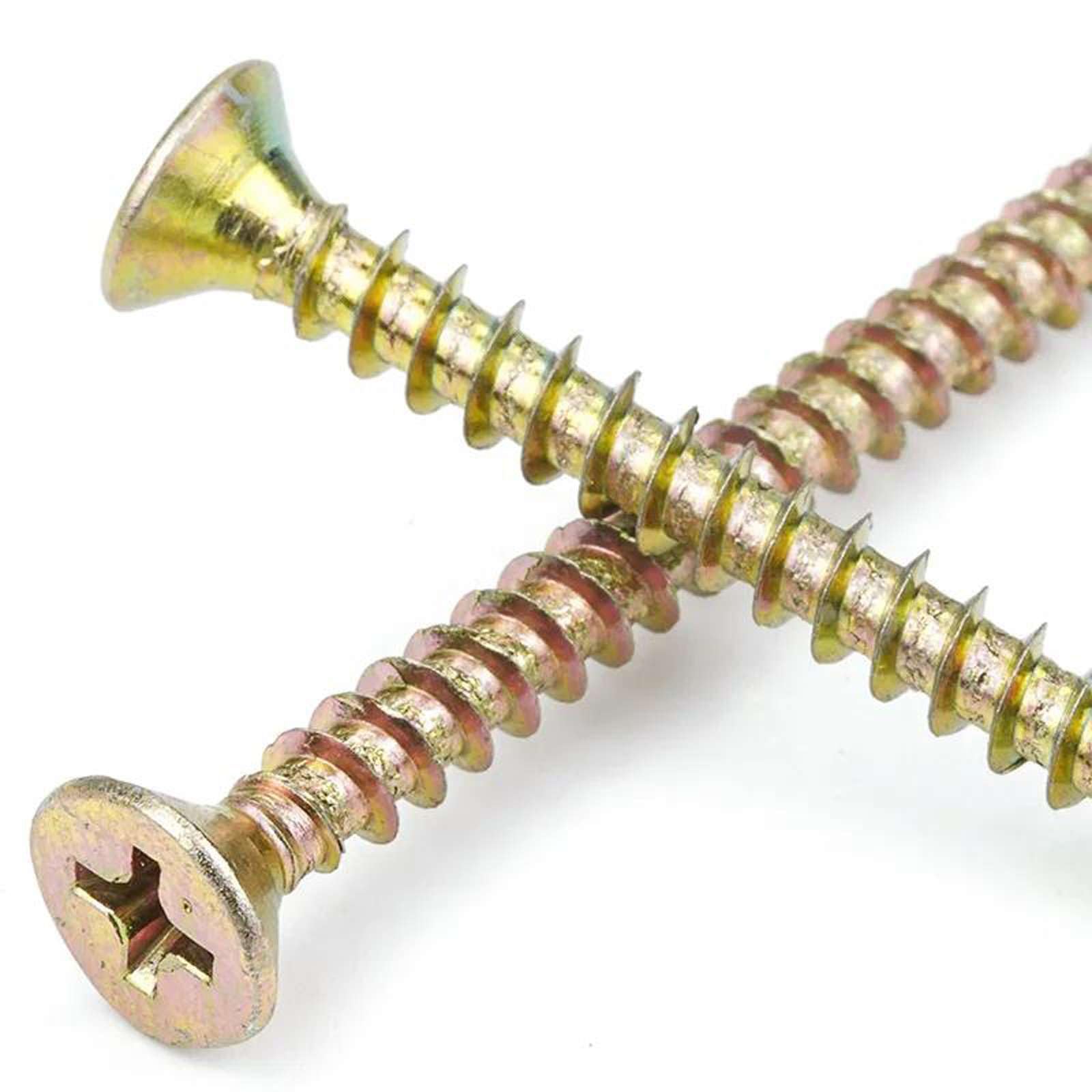 200Pcs Boîte Fraisé Croix Autotaraudeuse Vis Fixe Vis Croisée Vis à Clous en Panneau de Fibres de Bois zinguées colorées
