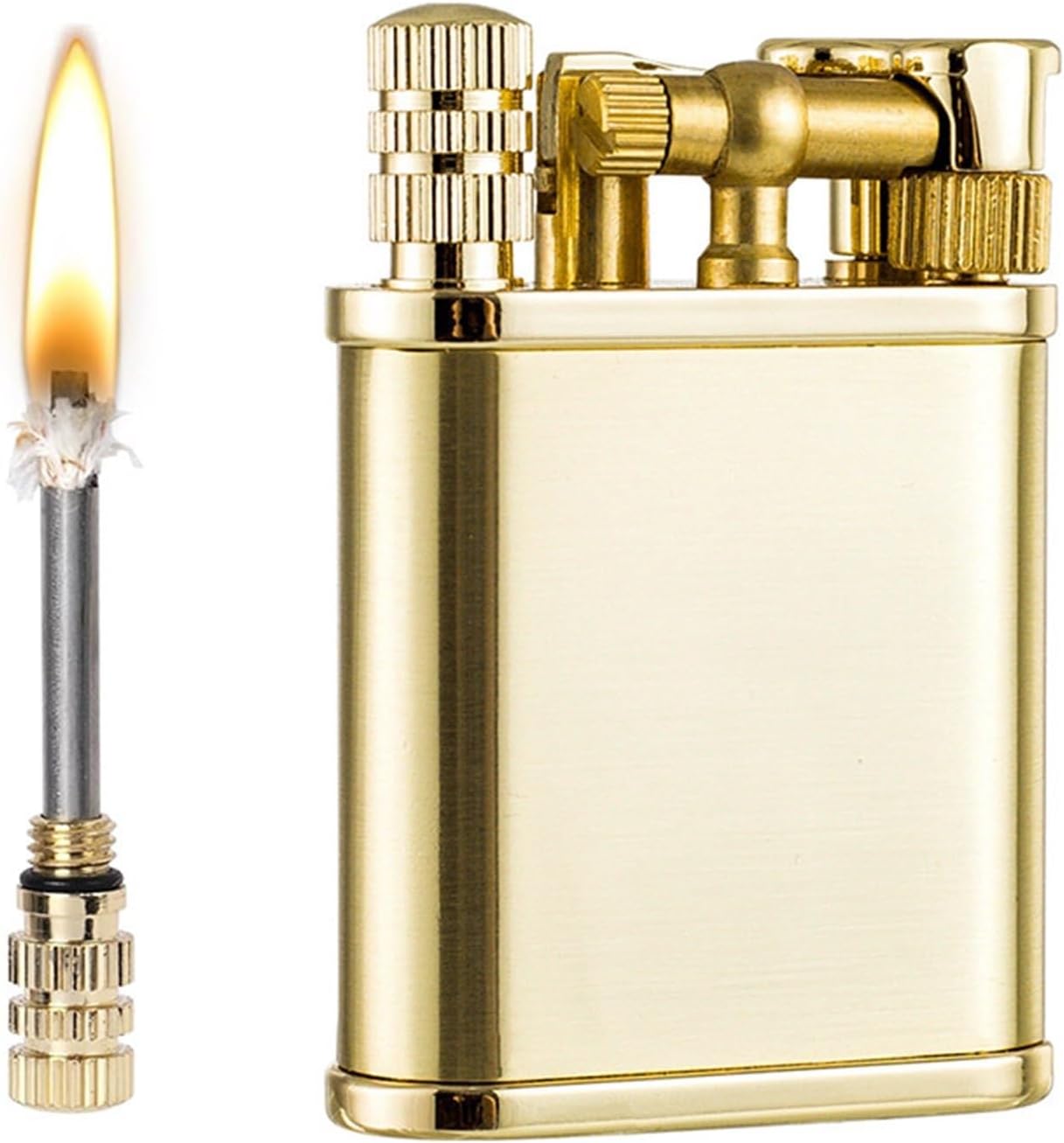 2 in 1 Kerosene Lighter, Two Ignition Methods, refillable, Portable Match Lighter, Candle Lighter, Suitable for Indoor and Outdoor use (Fuel not Included)(Black)