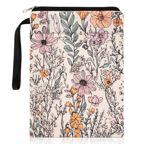 Buchhülle für Buchliebhaber Blumen Buchumschläge mit Reißverschluss Waschbarer Buchumschlag Aus Stoff für Taschenbücher Geschenke für Buchliebhaber Bücherwurm Bibliophile 29 5×21 cm