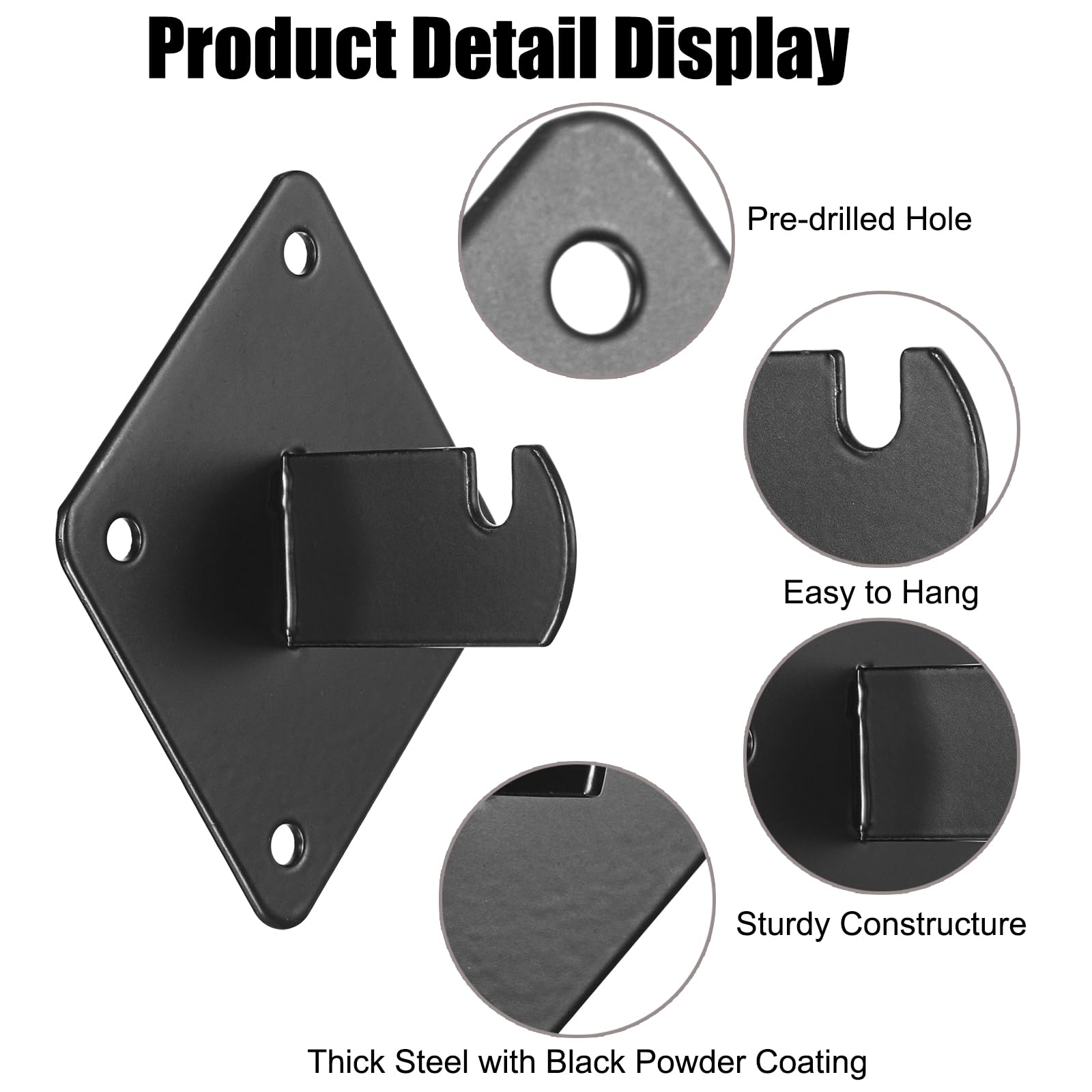 Kokone Gridwall Halterungen, 32 Stück, Gitter-Wandhalterung mit Schrauben für Gitterwände, Lamellengitter, Gitterplatten, schwarzes Metallgitter, Wandpaneele, Halterung, Garage, Zuhause