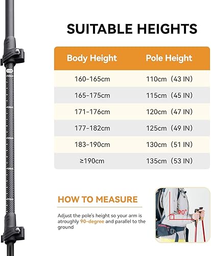 Miniatura 3 de Collapsible Hiking Poles, Lightweight Aluminum Adjustable Walking Poles,Carbon Fiber Trekking Poles with Flip Lock and EVA Grips Suitable for All