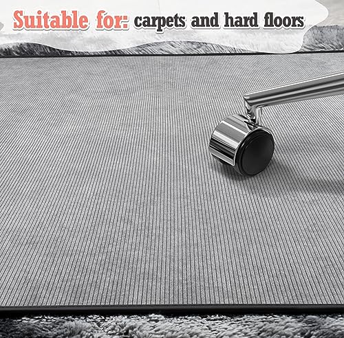 Image of Heavy Duty Office Chair Mat for Carpet and Hardwood Floor Bohemian Desk Chair Mat Rug 36'' x 48'' Corduroy Surface Floor mats for Office Home
