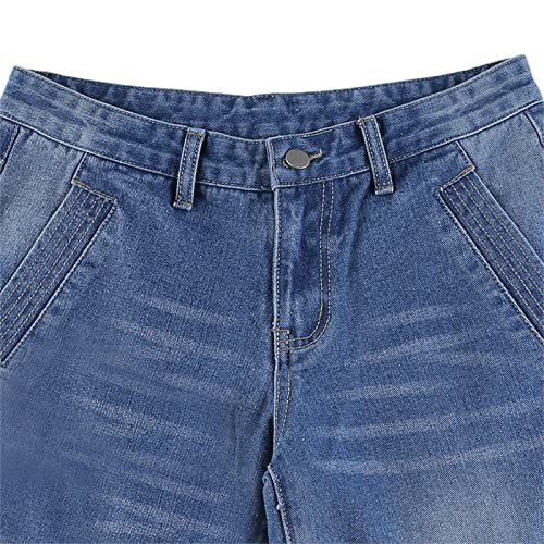 Women's Baggy Jeans High Waisted Bell Bottom Flare Wide Leg Denim Vintage Grunge Aesthetics Cargo Pants Trousers4