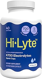 Hi-Lyte K700 Electrolytes Quick Caps – High Potassium Keto Supplement for Rapid Hydration & Muscle Recovery – Beat Keto Flu & Leg Cramps – Zero Sugar, Zero Carbs – 40 Servings