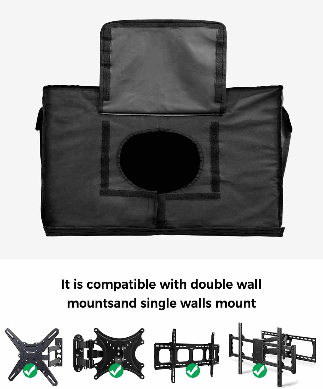 DecorLovee Black Vintage American Flag Outdoor TV Cover 60 to 65 Inches Weatherproof & Waterproof, USA Flag Outdoor TV Enclosure with Remote Control Pocket, Retro TV Screen Protectors for Outside TV image 4