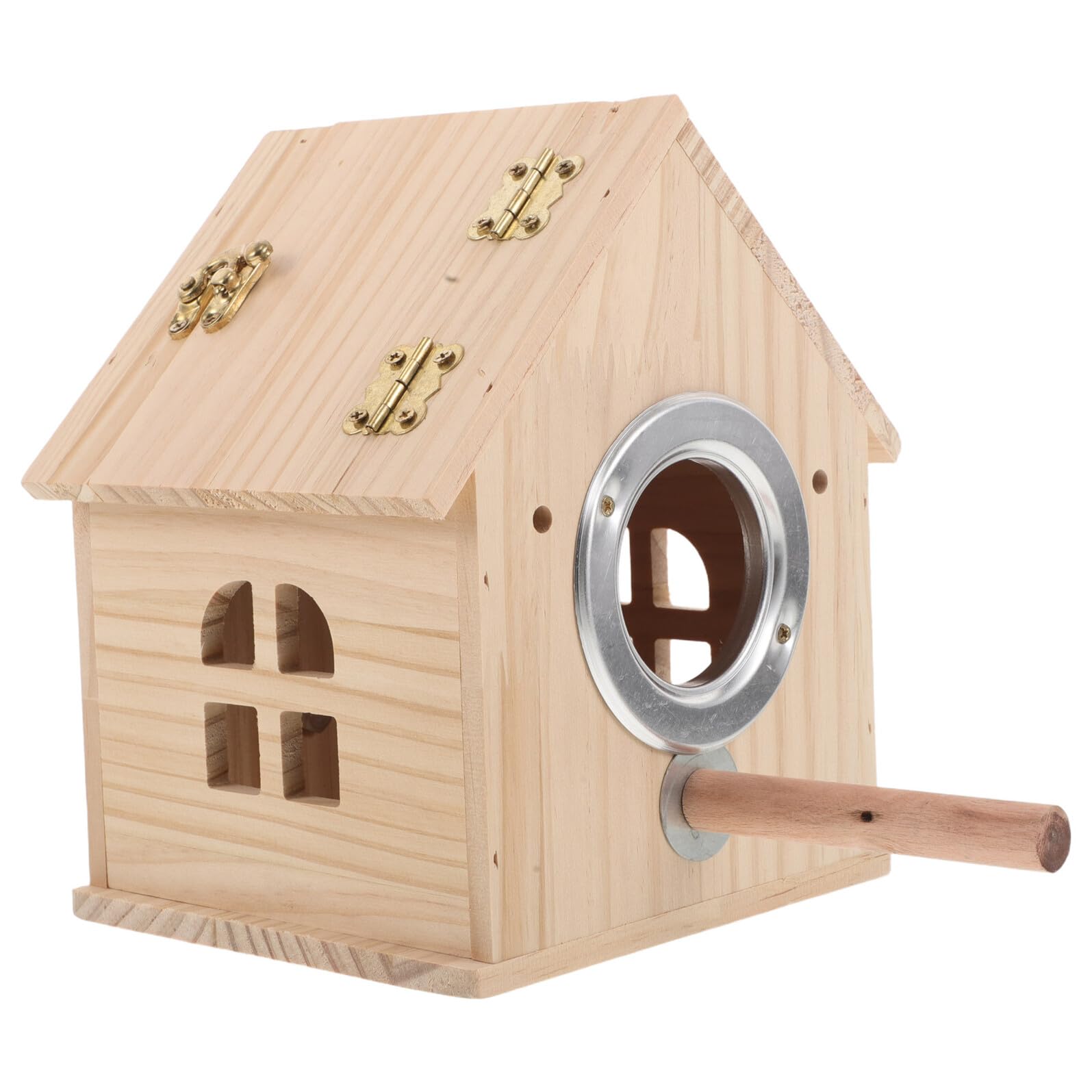 Didiseaon Casetta per Uccelli in Legno Naturale con Accesso Facile e Spazio Interno Ampio Scatola da Riproduzione Versatile per Pappagallini Cocorite Fringuelli e Canarini per Gabbie e