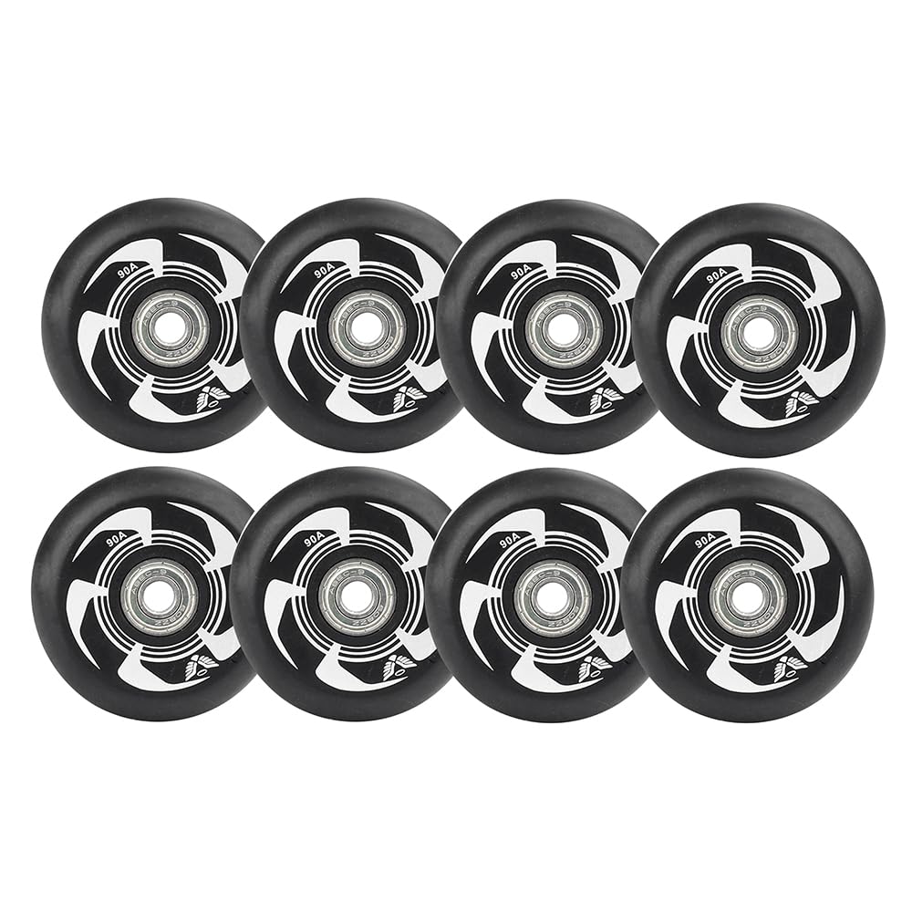 Generico Rotelle per Pattini in Linea Esterno Interno Confezione da 8 Pattini in Linea in PU da 72 mm, 76 mm E 80 mm, Durezza 90A