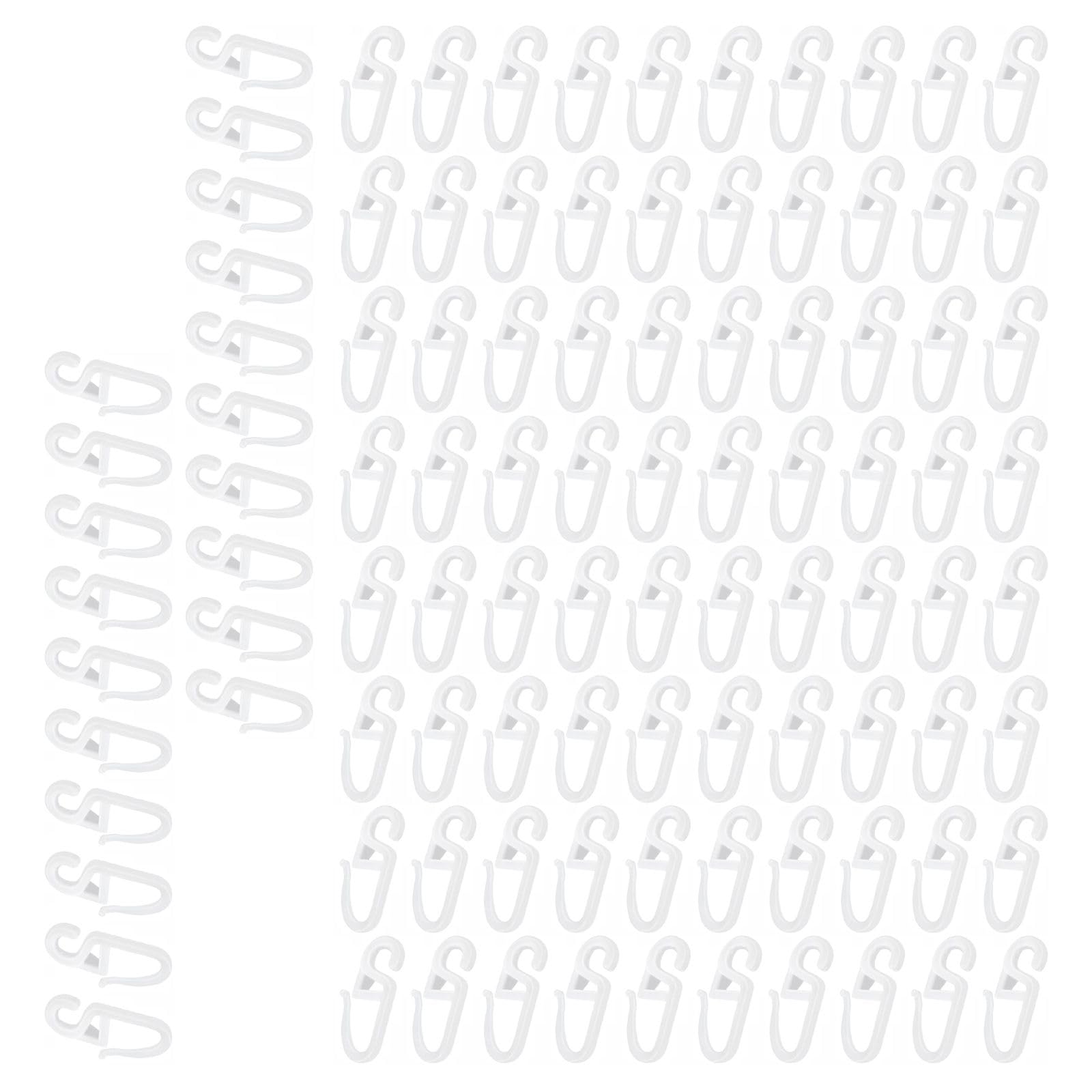 Buxuaaaa 100Pcs S Shape Curtain Track Accessories Smooth Sliding Curtain Rails Gliders Hooks for Hotel Window Accessories