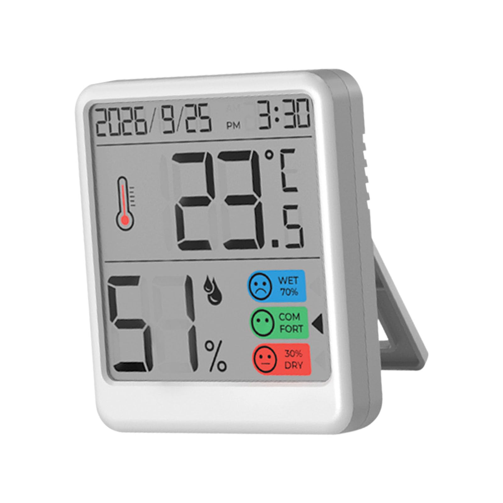 Limtula MultiFunctional Wall Clock with Hygrometer Thermometers Display Large Display Humidity Humidity Meter for Home Use Battery Powered Temperature Clock Digital Hygrometer