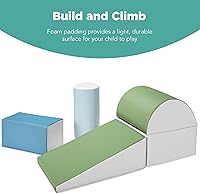 Vista 2 de Best Choice Products 5 piezas de bloques de espuma suave para niños para escalar y gatear, estructuras de juego para el desarrollo infantil, Tono