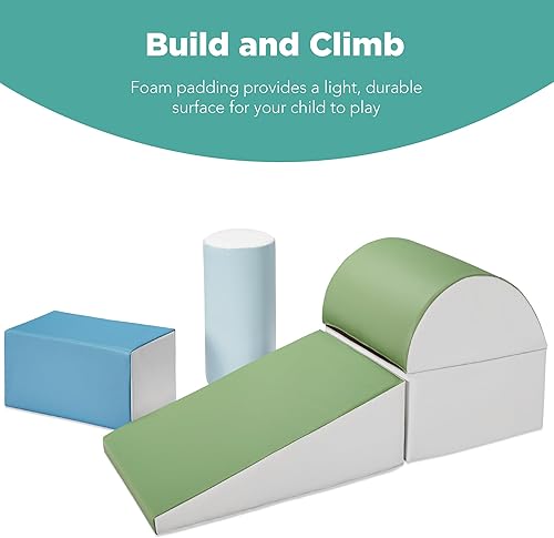 Vista 15 de Best Choice Products 5 piezas de bloques de espuma suave para niños para escalar y gatear, estructuras de juego para el desarrollo infantil