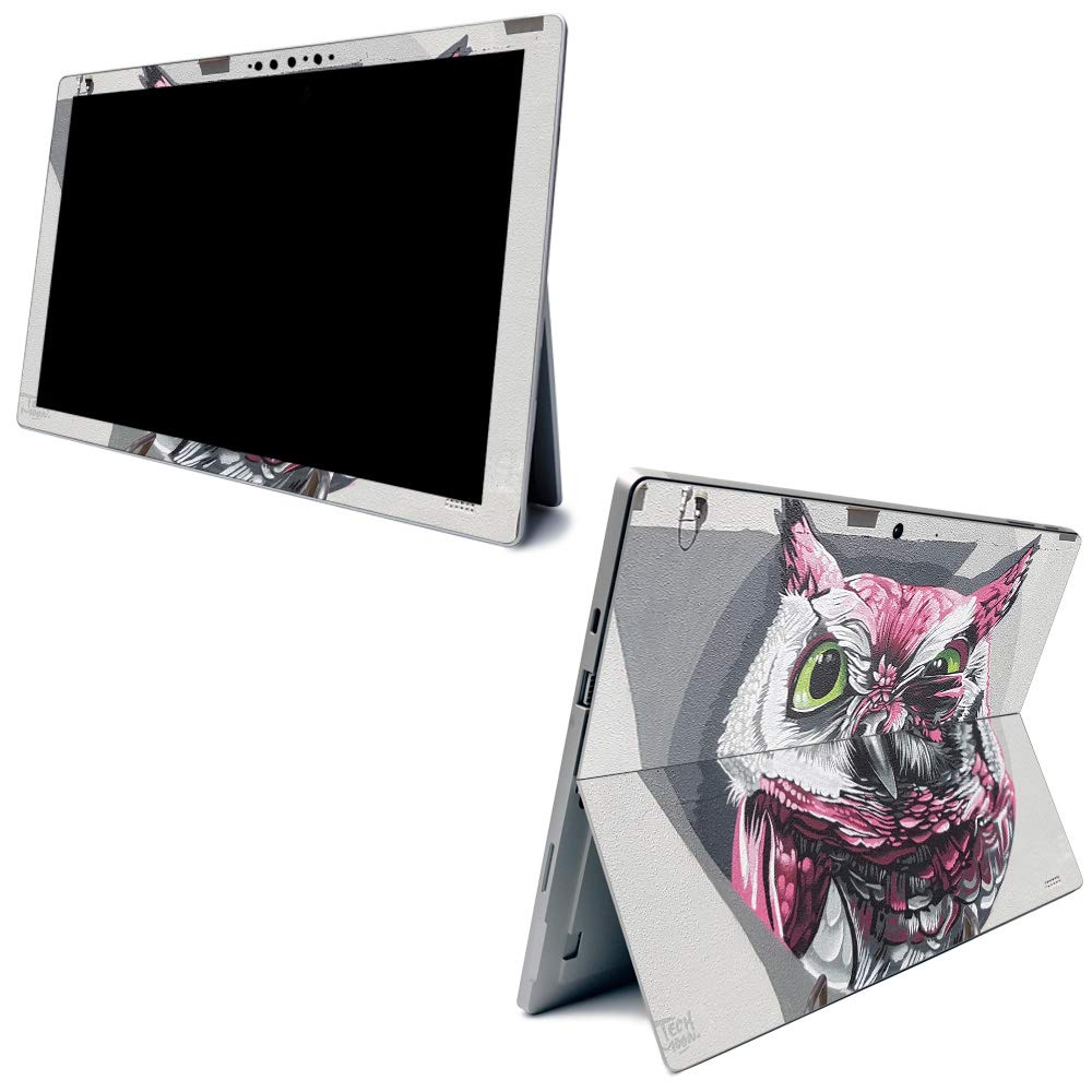 MightySkins Carbon Fiber Skin for Microsoft Surface Pro 7 - Owl Wink | Textured Carbon Fiber Finish | Easy to Apply, Remove, and Change Styles | Made in The USA (CF-MISURPR7-Owl Wink)