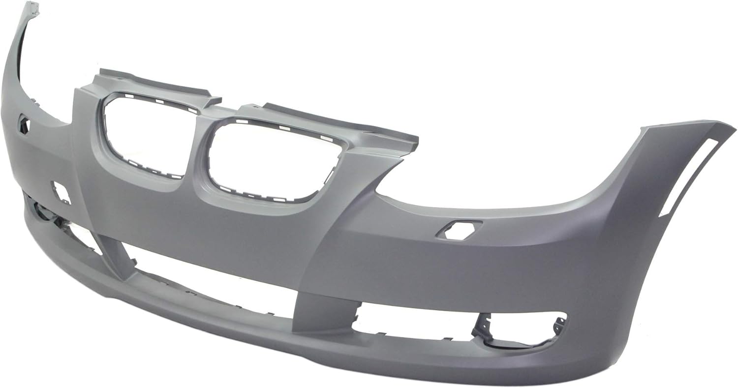 Evan Fischer Front Bumper Cover Compatible with 2007-2010 BMW 328i, 335i, 2007-2008 328xi, 2008 335xi, Primed Coupe Convertible With Fog Light Holes