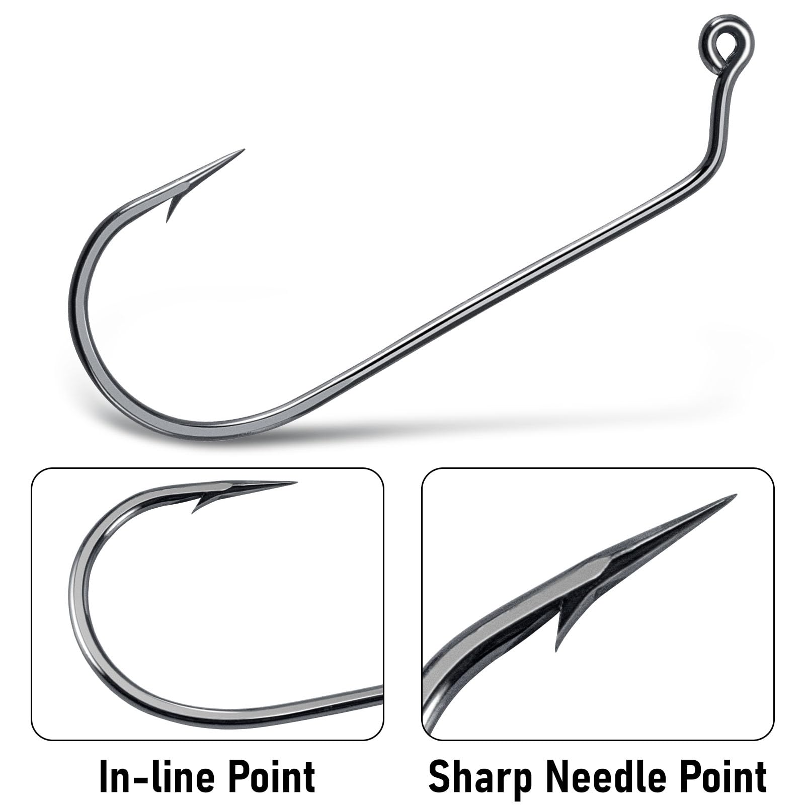Dr.Fish Aberdeen Jig Ganci da pesca a 60 gradi in acciaio al carbonio ad alto tenore di carbonio ganci a gambo lungo curva rotonda nichel nero pesca Jig Making gancio forniture