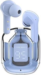 سماعات أذن A-16 لاسلكية عصرية للأزواج، صغيرة وخفيفة الوزن للغاية، شاشة ليد، سماعات HD للمكالمات ومشغلات الصوت الكبيرة، متوافقة مع الموبايلات الذكية التي تعمل بنظام أندرويد وايفون (أزرق)