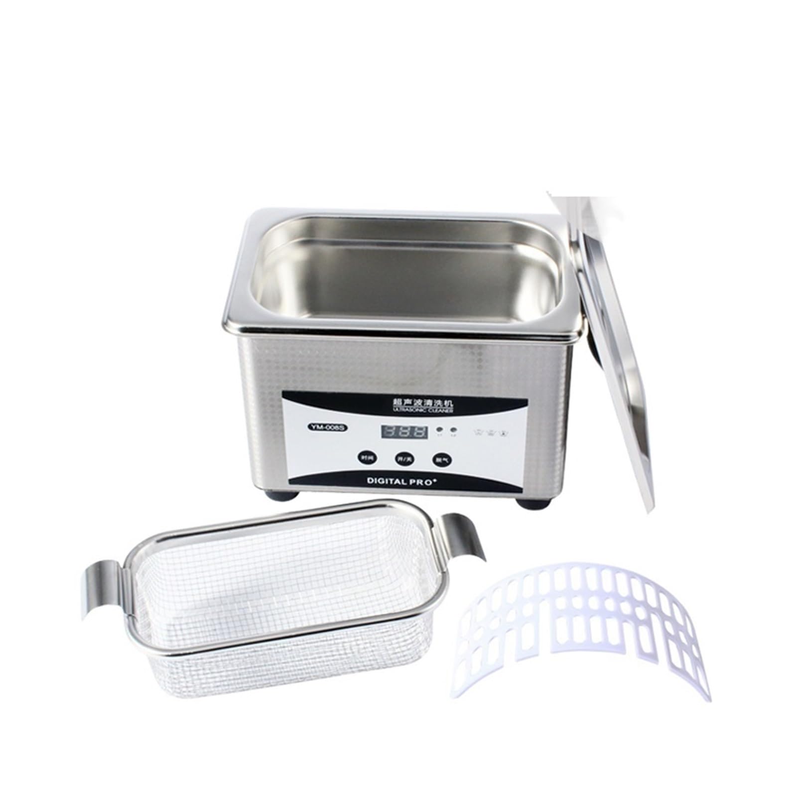 Czyszczenie ultradźwiękowe, 50W 0.8L Myjka Ultradźwiękowa Pralka Ze Stali Nierdzewnej Okulary Zegarek Biżuteryjny Mini Zbiornik Do Czyszczenia Fali Ultradźwiękowej