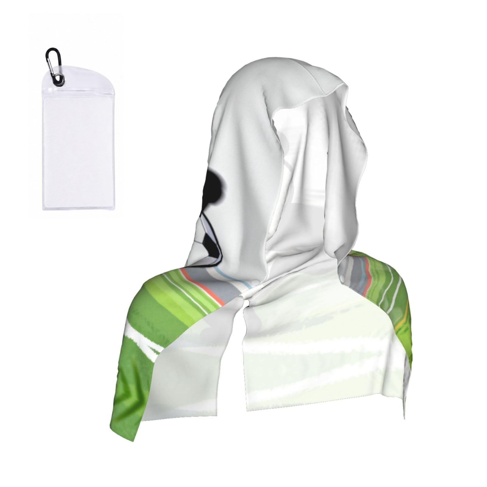 CNTDBU Panda Kick Soccer Cooling Towel Hooded-Instant Chill Neck Cover for Sports, UV Cooling Rag for Running Gym