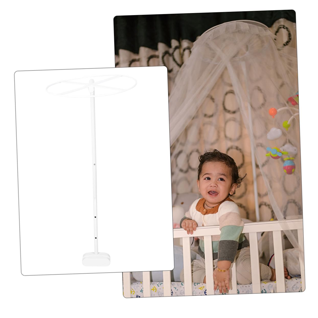 2 Set Supporti per Zanzariera da Culla Acciaio Montaggio Rapido e Smontabile Robusta e Facile da per Baldacchino Ragazzo Ragazza Accessori Versatili per Infantile