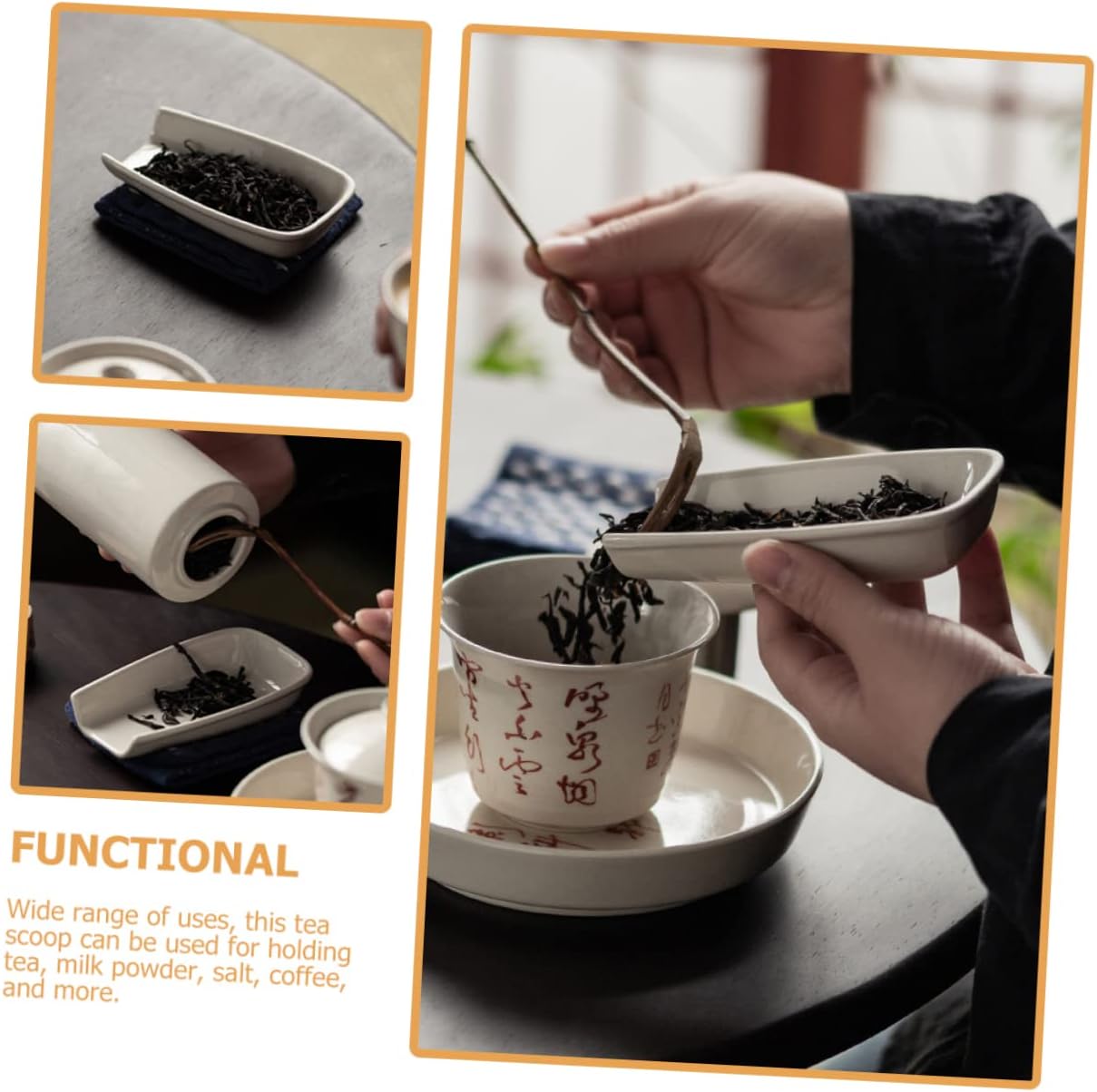Loose Tea Dispenser Spoon Reusable Teaspoon for Tea Room Vintage Non Handle Tea Scoop for Loose Tea Leaves Multi Use for Tea More