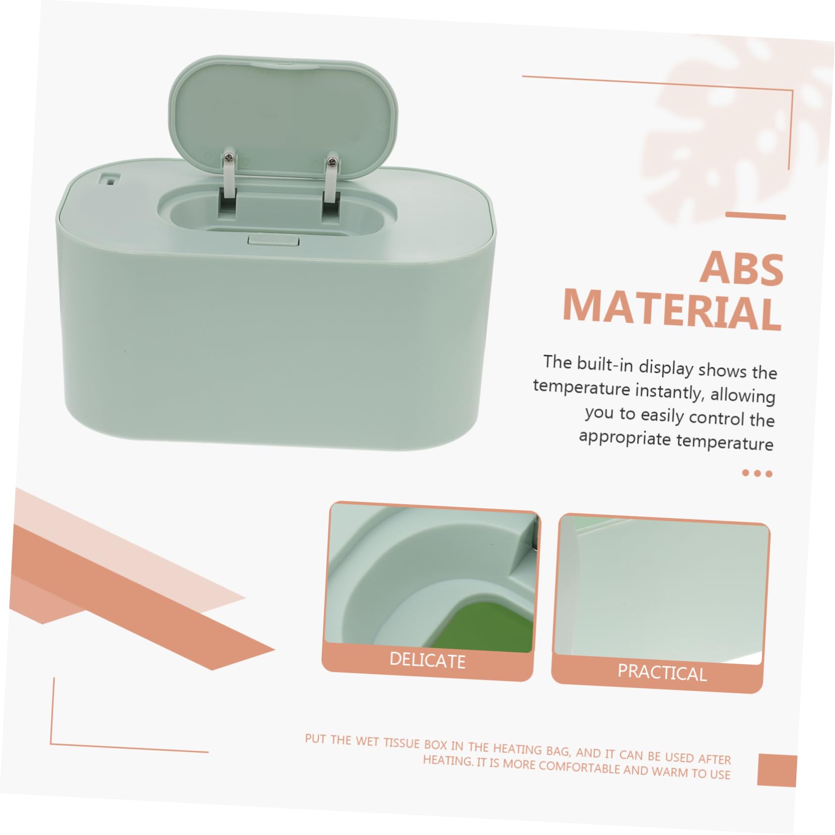 Ciieeo Chauffe-lingettes Portable pour Bébé Chauffage sans Fil USB, Design Compact Vert
