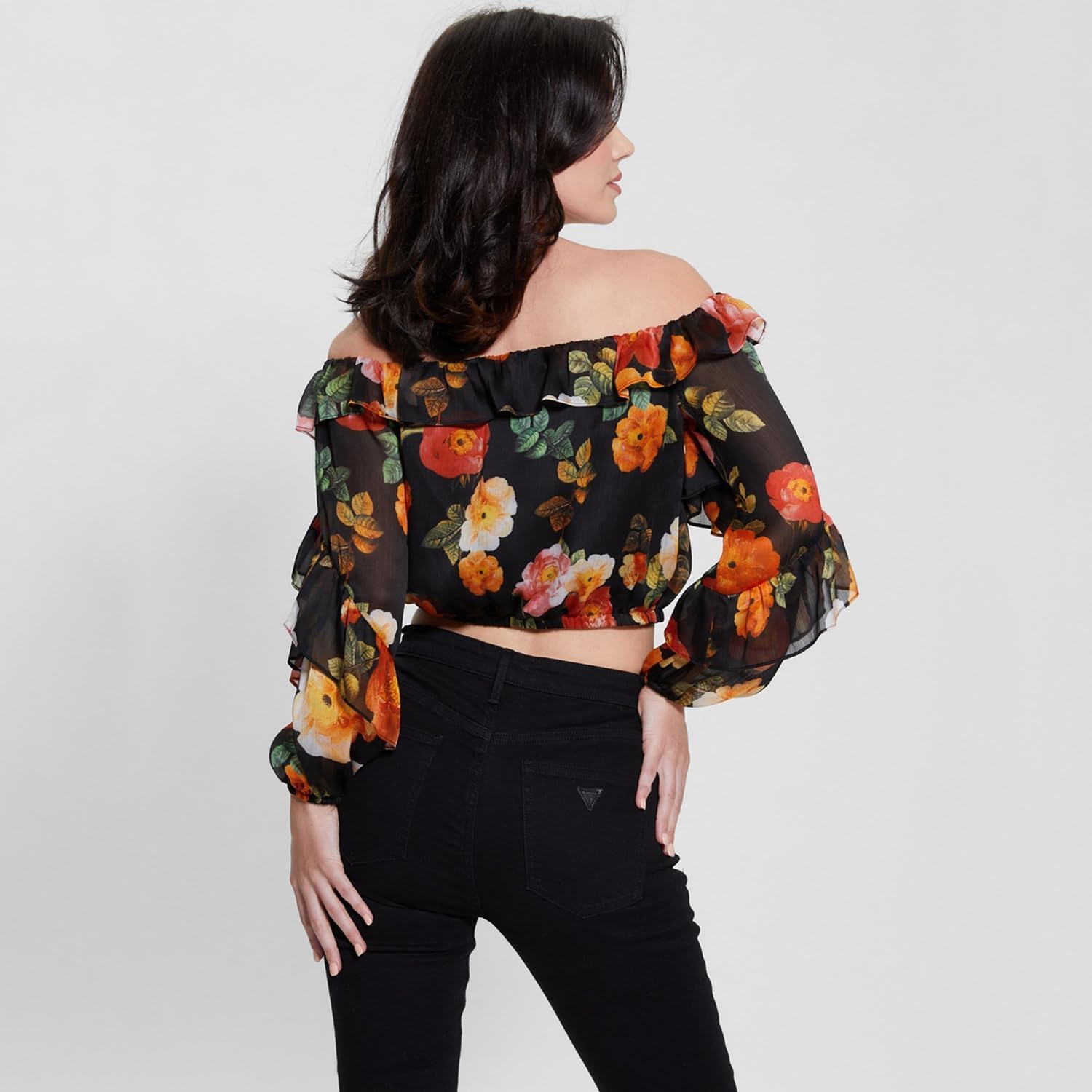 GUESS Women's Off Shoulder Shani Ruffle Top - Image 2