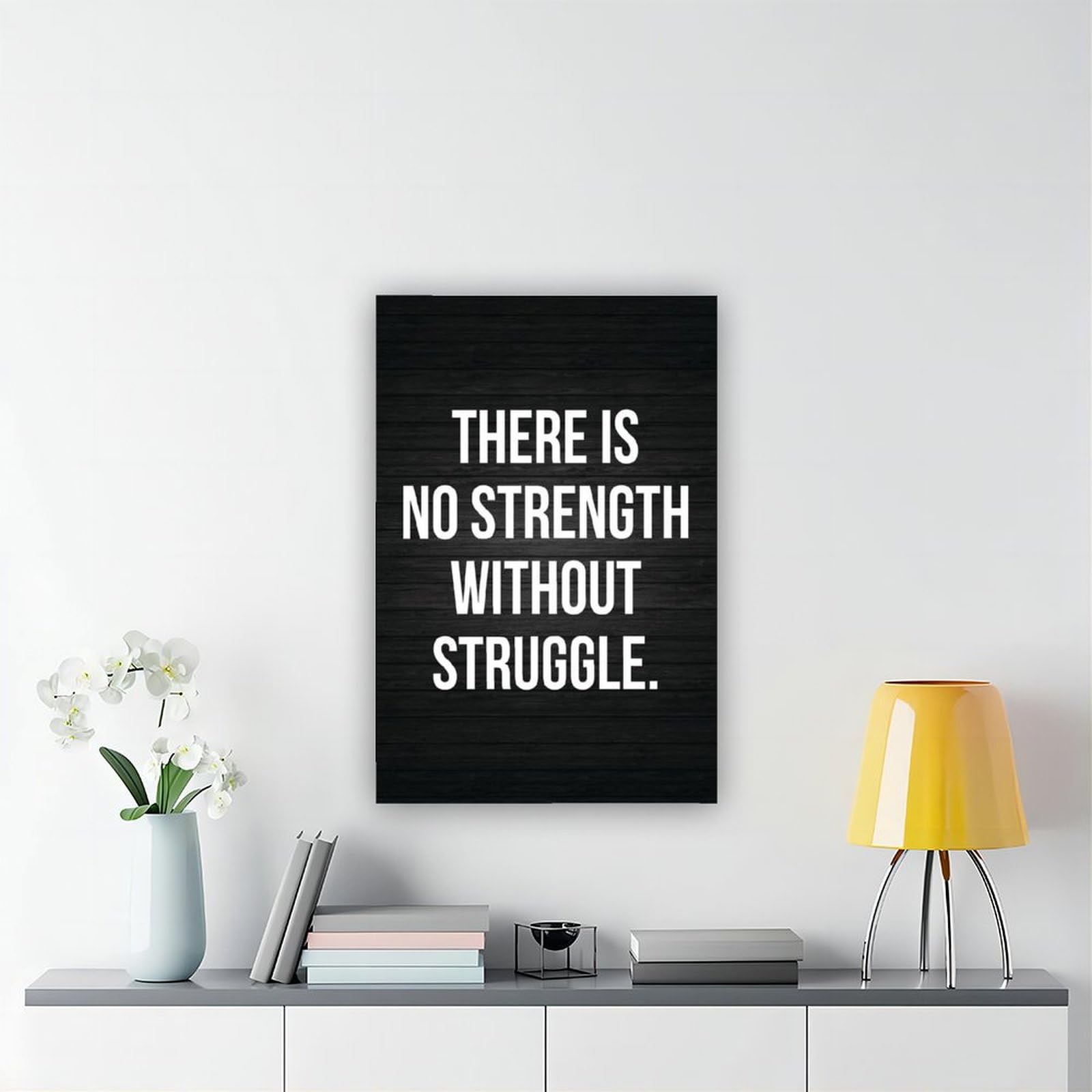 Póster motivacional de fuerza sin lucha, impresión moderna con cita de ejercicio de fitness, arte de pared para gimnasio, hogar, estudio, oficina, decoración de 50 x 75 cm