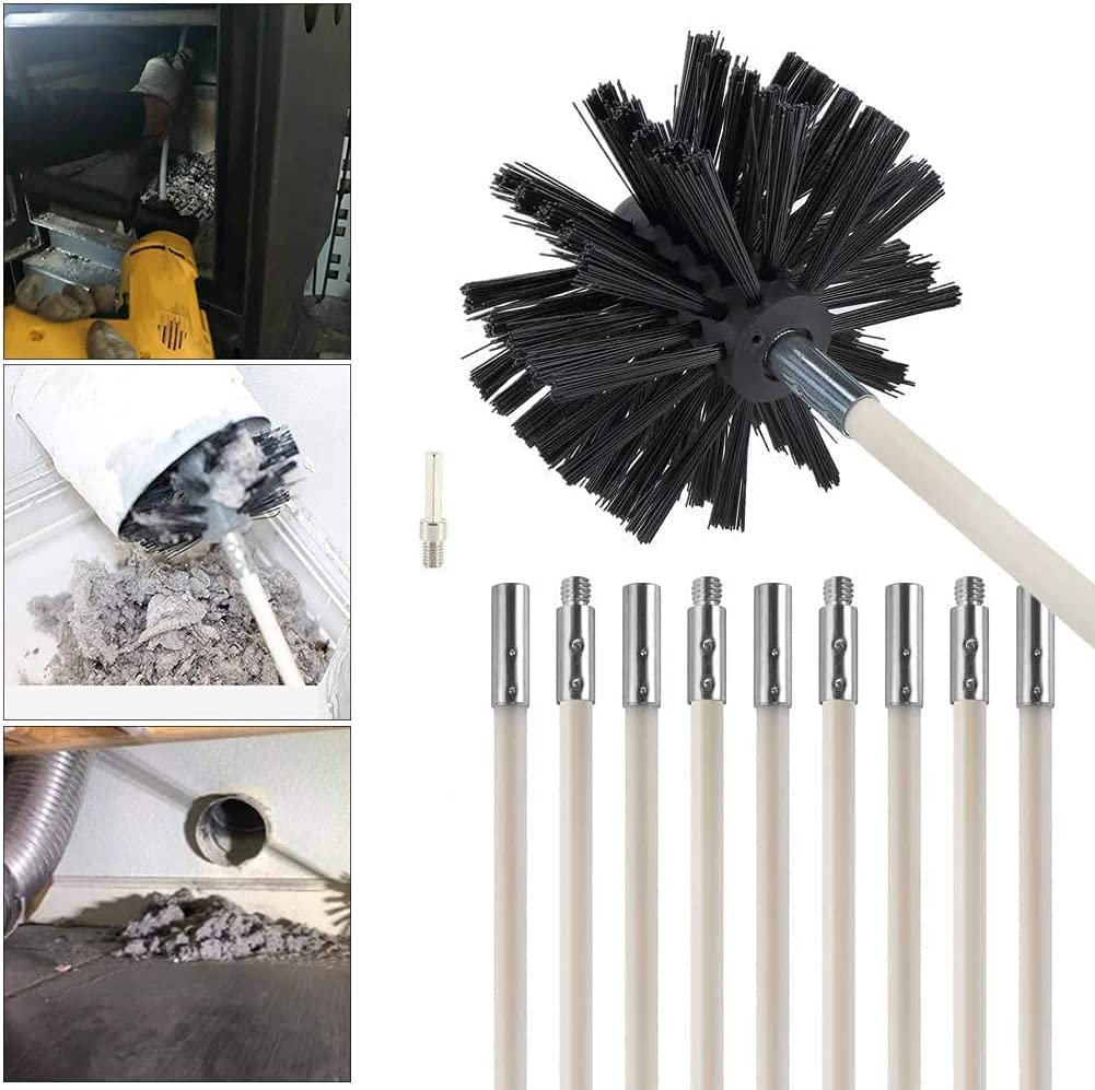 Buy Chimney Cleaning Brush Kit, Btstil Chimney Sweep Kit Fireplace Cleaning Tools Kit for Duct