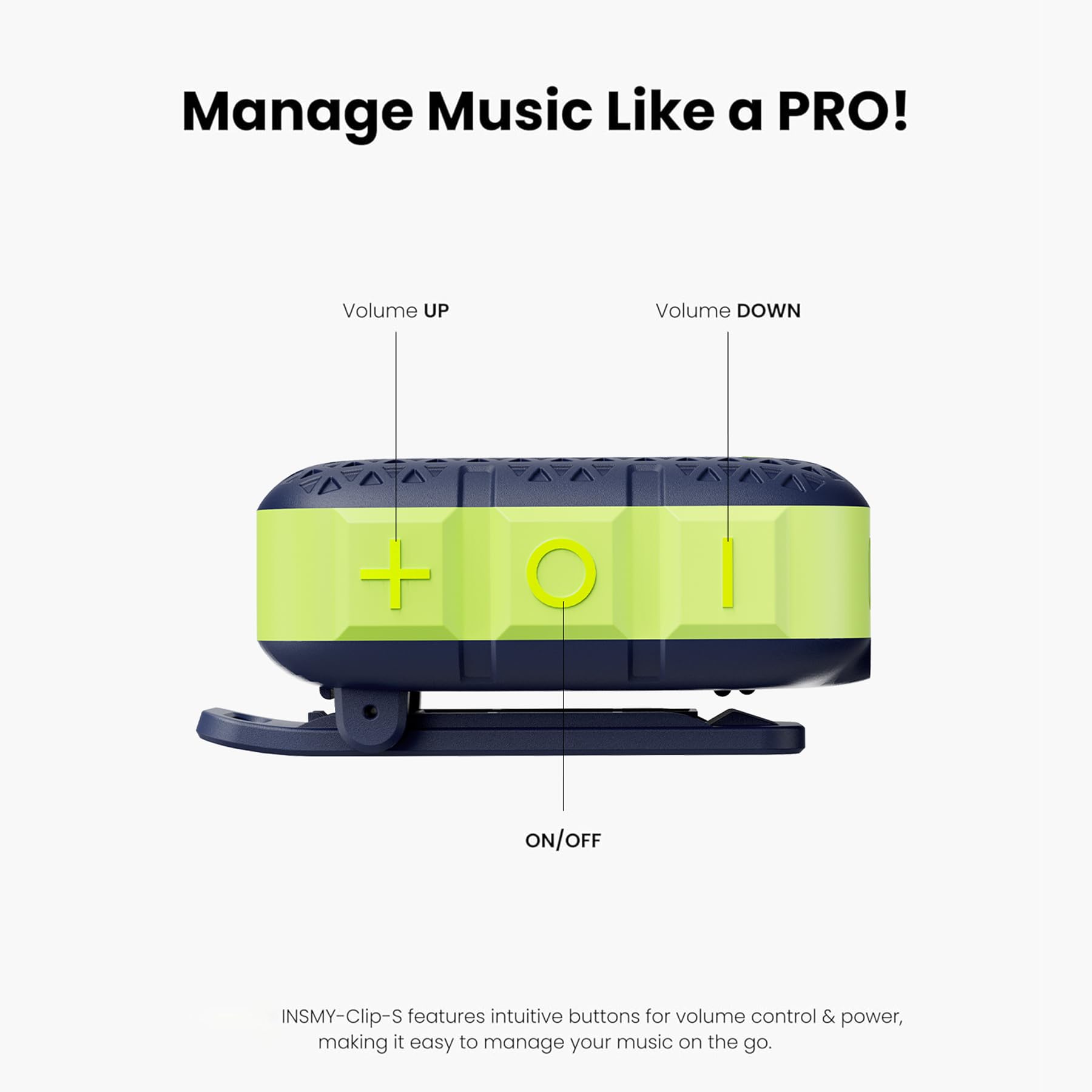 INSMY Altoparlanti Bluetooth indossabili, impermeabile IP67, piccolo altoparlante personale portatile clip-on, suono pulito, coppia stereo, wireless, microfono integrato ENC, leggero, per golf, lavoro