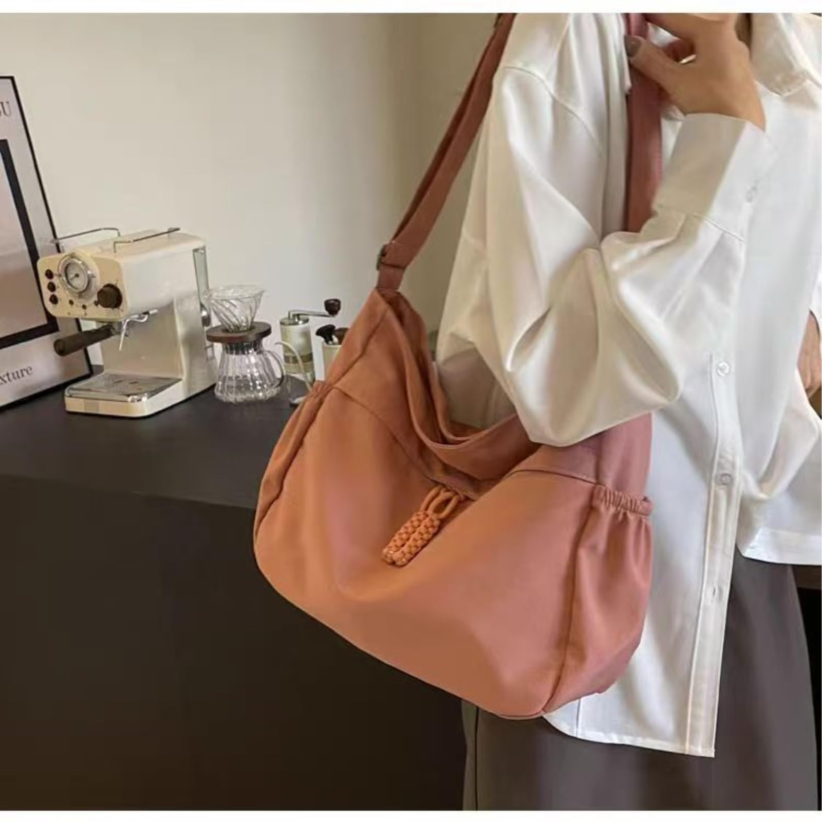 Damentaschen Einfache Und Geräumige Handtasche, Lässige Vielseitige Leinwandstasche, Geeignet Für Das Pendeln Von Frauen -Black