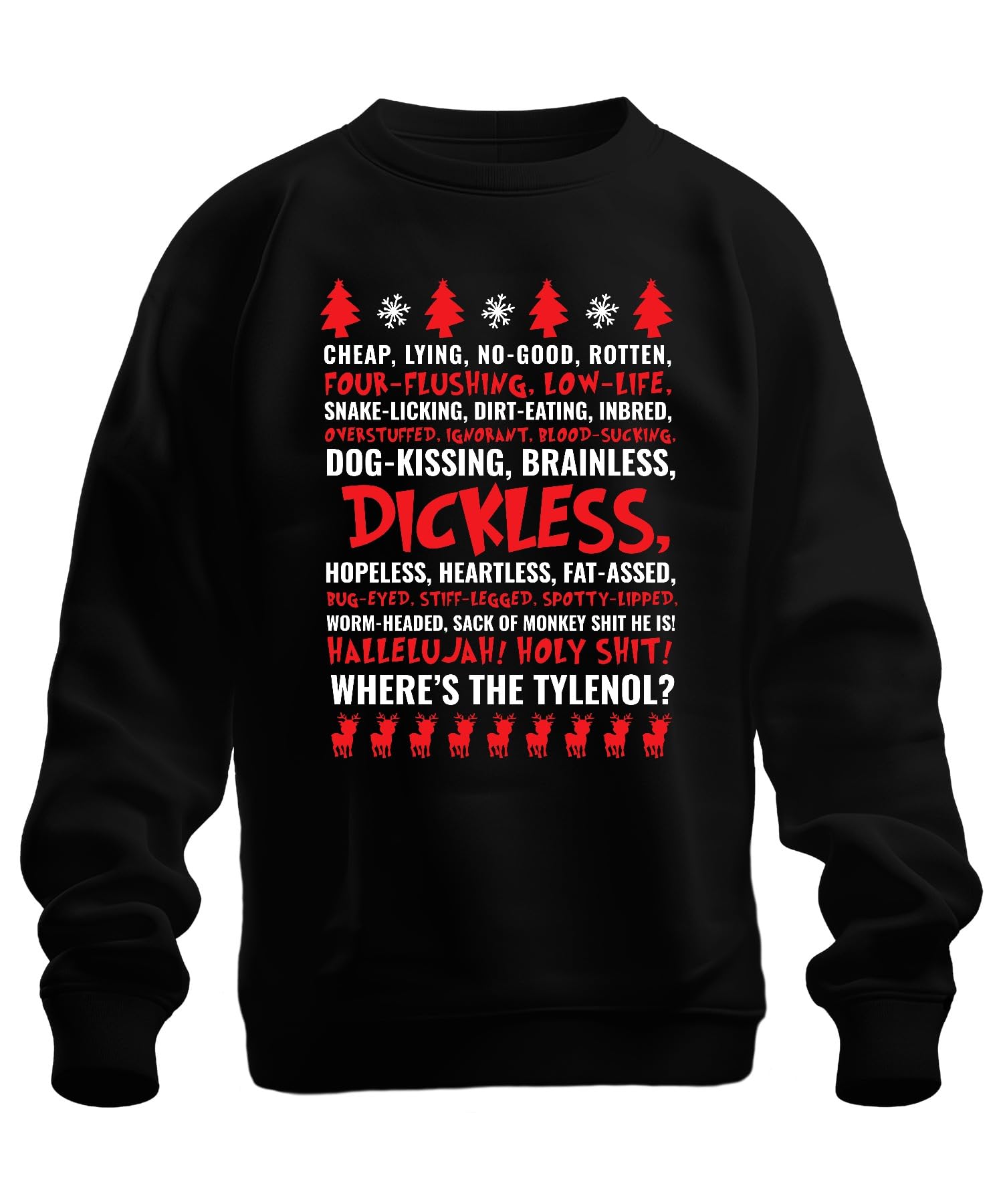 Printera Unisex Black Wheres The Tylenol Christmas Ugly Sweater Beautiful Gift Griswold Sweatshirt Pullover, L